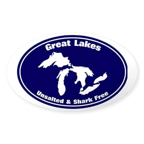 CafePress Great Lakes Shark Free Oval Car Bumper Sticker