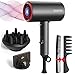 Sèche-Cheveux professionnel, 1800W Sèche Cheveux Ionique de Voyage Pliable, Sèche-cheveux avec Diffuseur, Concentrateur et Peigne pour Homme/Femme/Salon
