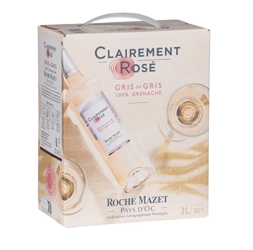 ROCHE MAZET Clairement Rosé de Roche Mazet - Vin Rosé Grenache Gris (3L) - IGP Pays d’Oc - Bag...