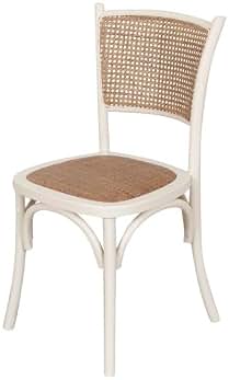Biscottini Sedia Thonet Silla, Madera de Fresno, Color Blanco, Media