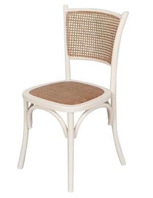 Biscottini Sedia Thonet Silla, Madera de Fresno, Color Blanco, Media