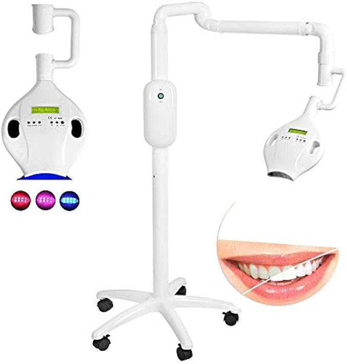 Global Teeth Whitening Bleaching Lamp Beauty Accelerator Bleaching System Floor Stand Instrument LCD Screen with 8PCS Lights Color Red/Blue/Purple