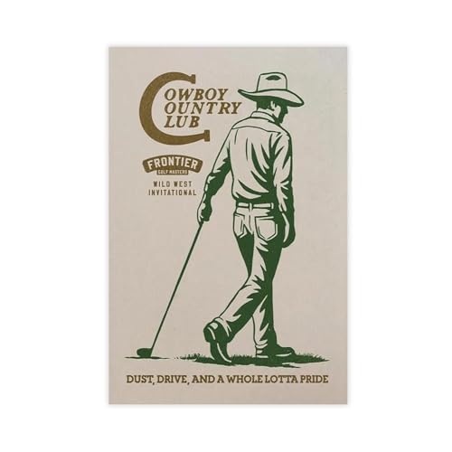 Poster Cowboy Golf Rétro - Décoration Vintage pour Bureau et Chambre - 30x45 cm