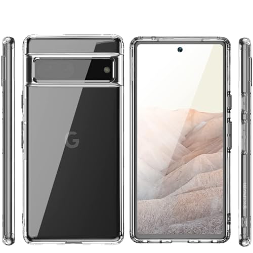 Image of KAPAVER Hybrid Crystal Clear Back Cover Case for Google Pixel 7 | Protective Shockproof Hard PC Soft Flexible TPU Cover