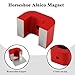 Burnur Red Horseshoe Heavy-Duty Alnico Power Magnets for Education and Doing Velvet Nail (22 lbs Pull)