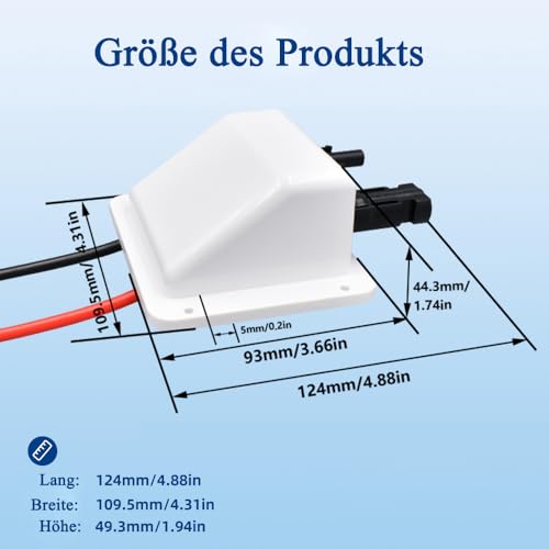Solar Dachdurchführung, Solar Doppel Kabeldurchführung mit 0.33Ft 10AWG Kupferkabel und IP68 Solarpanel Steckverbinder, Kabeldurchführung Anschlussdose für Wohnmobile, Boote, RV und Solarplatten