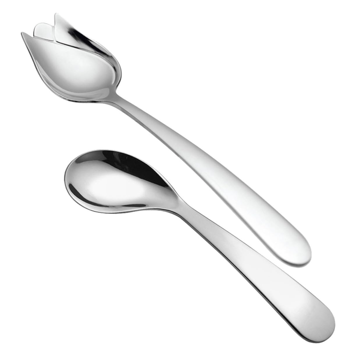BESTYASH 5 Series Codo Cuchara Tenedor Cubiertos Para Discapacitados Para Adultos Anciano Cucharón Alimentador Forma Pequeño Utensilio Fácil Plata Acero Inoxidable 2 Piezas X 5