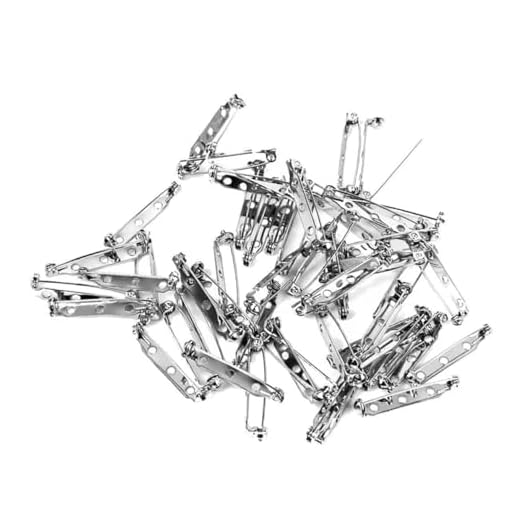 Lurrose 50 Peças Pino De Barra De Captura 32Mm Broche Pino Broche De Segurança Traseiro Pino De Metal Agulha De Metal