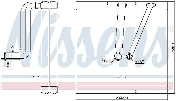 NISSENS 92381 Évaporateur de climatisation avec tuyau