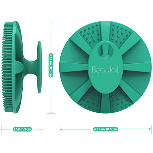 Image of Silicone Body Scrubber Shower Bath Brush, More Hygienic Than Traditional Loofah, Lather Nicely, Long Lasting, Gentle Exfoliating For Women Men Baby Sensitive Skin, 1 Pack, Green