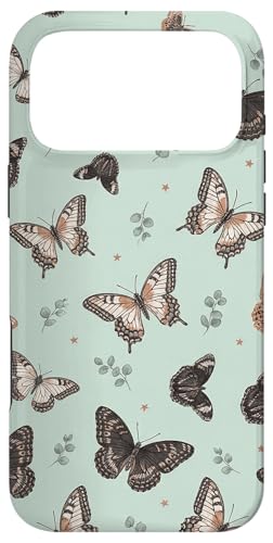 Cute Blue Butterflies Over Sage Green Romantic Aesthetic �X�}�z�P�[�X iPhone 17 Pro Max �p