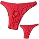 Anzhee Herren Sexy Ouvert String Thong Unterwäsche für Männer Vorne Offen Unterhosen Rot