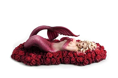 Estatua de Sirena Roja Veronese Design 9 x 4.5 x 3 in