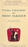 Études d'histoire du droit parisien