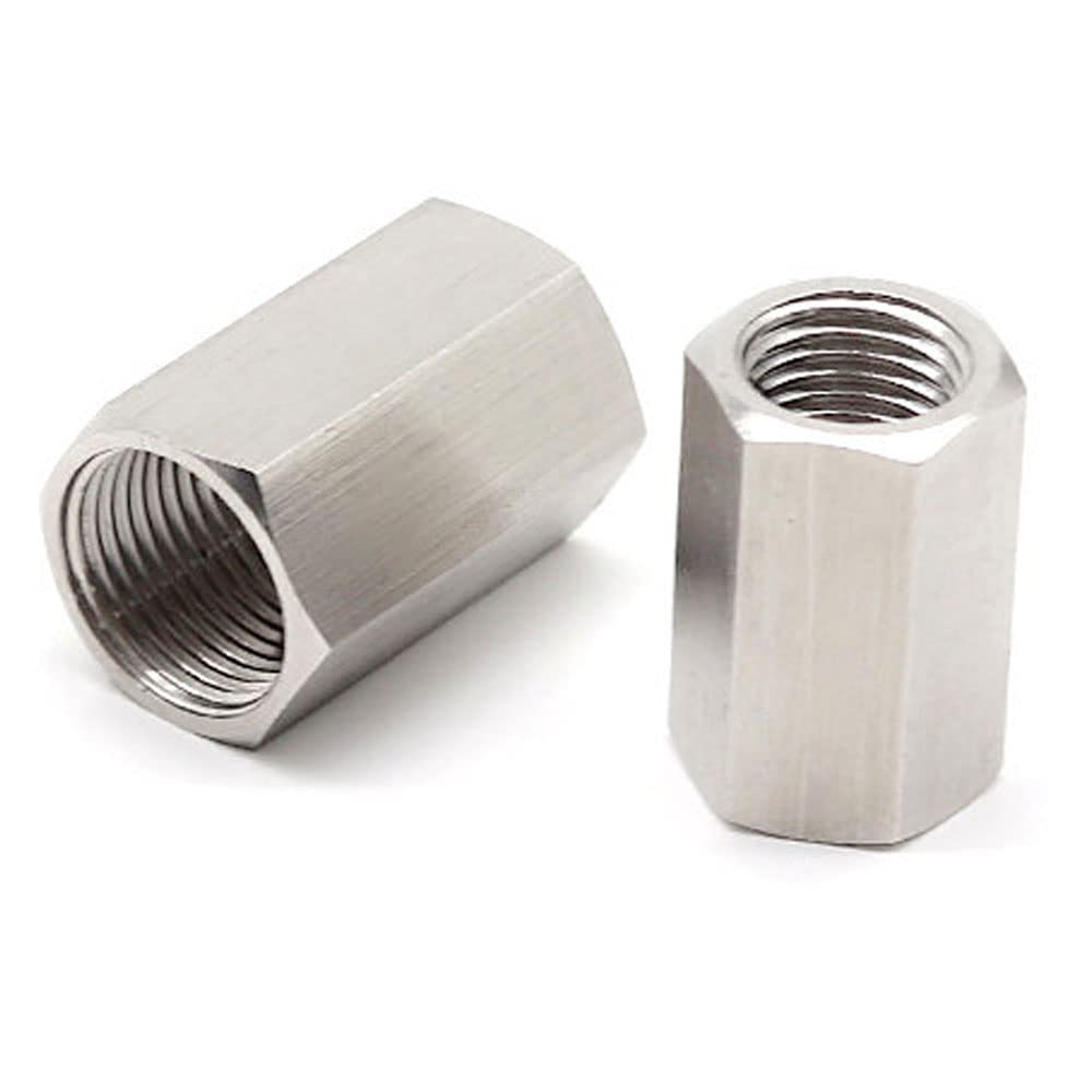 TOCHUN 2pcs Pipe Fittings,Stainless Steel 1/2 NPT Female to 1/2 NPT Female Straight Hex Coupler/Coupling for Air, Liquid or Hydraulic Fitting,Industrial Air Tool Hose