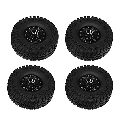 Zouminy 4pcs 1:10 Crawler Tires Rubber Tyres Metal Hubs RC Accessory for Remote