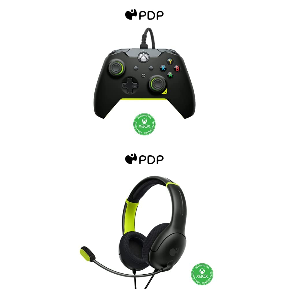 PDP Wired Controller + AIRLITE Headset with Mic for Xbox