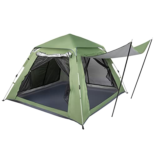 Carpa de Camping para Cuatro Personas Verde 240x240x150 cm miniatura 1