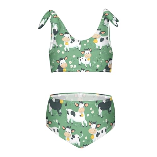 Wusikd Cute Girls Swimsuits Two Piece Funny Cows Swimwear Bikini Set for for Girls Size 3T