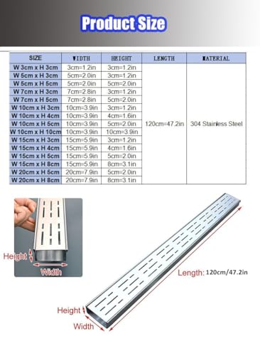 Caniveau de drainage encastrable 100 cm avec grille amovible pour sol interieur - 4