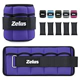 ZELUS 1 Pair Adjustable Ankle Weights, 10 lb Modularized Leg Weight Straps for Women Men, Weighted Ankle Weight Set with Removable Sandbags, 1-5 lb per Ankle Strap for Gym Yoga Jogging Walking, Purple