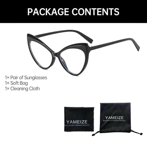Image of YAMEIZE Blue Light Blocking Glasses for Women - Men Retro Cat Eye Anti Eye Strain Eyeglasses Computer Gaming Glasses