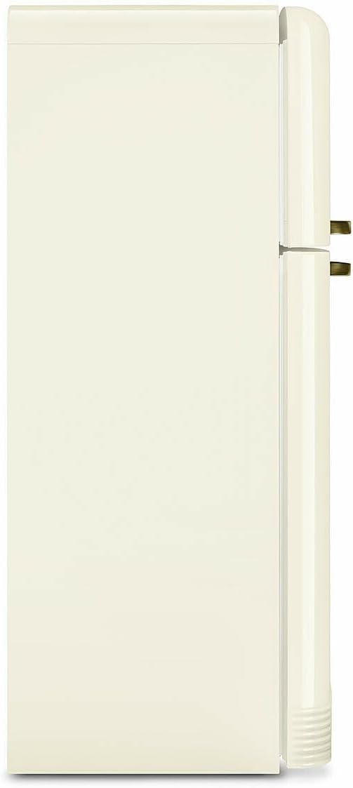 Smeg FAB50 Retro Style Refrigerator – 19.28 cu. ft. Freestanding Fridge-Freezer, Dual Cooling, No-Frost, Adjustable Glass Shelves, Bronze Handle – Cream – Made in Italy