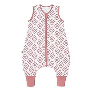 emma & noah Babyslaapzak met voetjes, 1,0 TOG, slaapzak voor het hele jaar, slaapzak met benen voor de lente, zomer en herfst, 100% biologisch katoen, Oeko-Tex gecertificeerd