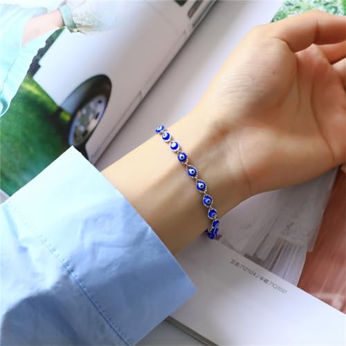 Evil Eye Bracelets for Women,Lucky Blue Eye Bracelet,14K Gold Plated Evil Eye Chain Bracelet for Women,Evil Eye Jewelry3