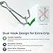 Rigrig Scuba Diving Reef Hook - 316 Stainless Steel Double Reef Cord Hook with Anti-seawater Corrosion & Retractable Lanyard for Dive Safety