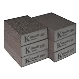 SZWLJ 6Stück(6 Körnung 60/100/120/150/180/220) ‌Schleifschwamm‌ mit ‌schleifpapier‌ für Holz/Metall – wiederverwendbar. Ideal für DIY & Autoreparaturen. ‌Schmirgelpapier‌ für Nass- und Trockensandung.