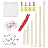 nbeads 6 Sets 24 Stück Stretcher Bars, Stickerei Stich Rahmen Set mit Daumen Tacks Schrauben Haken und Tack Remover 6 Größen Leinwand Spleißen Stretcher Bars für Nadelstich Kreuzstich Handstickerei