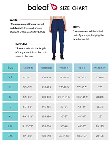 Baleaf Women's Joggers Quick Dry Fishing Hiking Pants Zippered Pockets Active Cool Sportswear Tracksuit Bottoms Navy S #TOP5