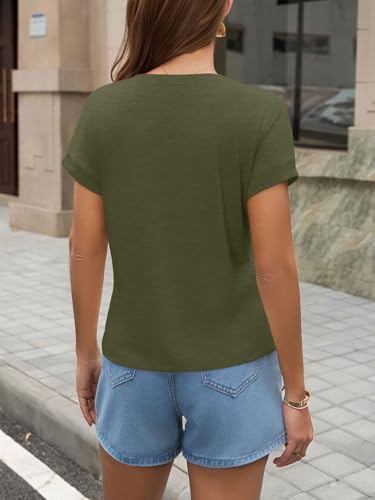 Image of UNCLECAT Womens Crop Tops Loose Fit Cap Short Sleeve Summer Tee