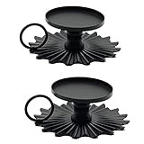 Black Candle Holders for Pillar Candles Table Centerpiece Wrought Iron Taper Candlestick Rustic...