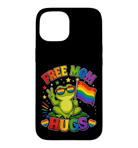 Free Mom Hugs LGBTQIA+ Frog Ally Pride Month�B �X�}�z�P�[�X iPhone 15 �p