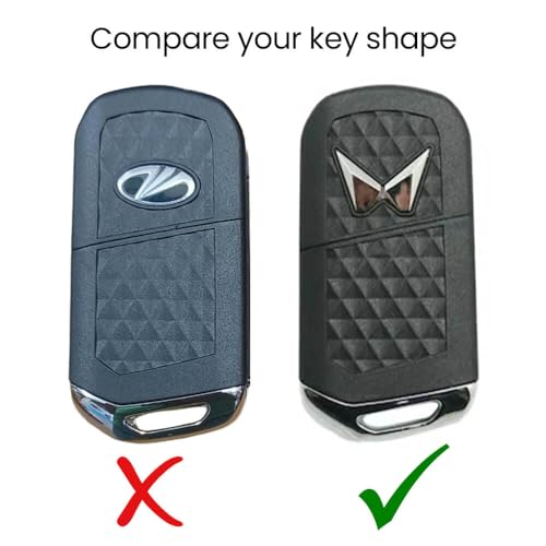 Image of Keyzone Pack of 2 TPU Car Key Cover Compatible for: Scorpio-N, TUV 300 Plus, XUV 300, XUV700, Marazzo, Bolero 2020, Scorpio, Thar Flip Key (Gold Black and Silver Black)