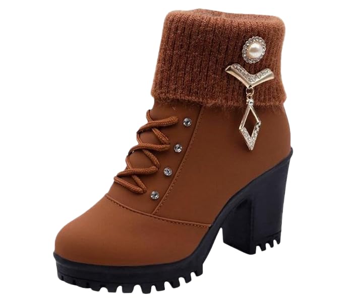 Womens Lace Up Block Heel Ankle Boots Faux Suede Chunky Heel Booties