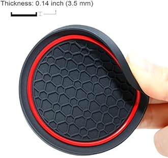 for Ford Mustang Accessories 2015-2023, Custom Fit Cup Holder Liners, Anti Dust Mats and Door Pockets Rubber Inserts Pad Mat Kit (Red