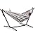 PNAEUT Double Hammock with Space Saving Steel Stand Included 2 Person Heavy Duty Outside Garden Yard Outdoor 450lb Capacity 2 People Standing Hammocks and Portable Carrying Bag (Coffee)