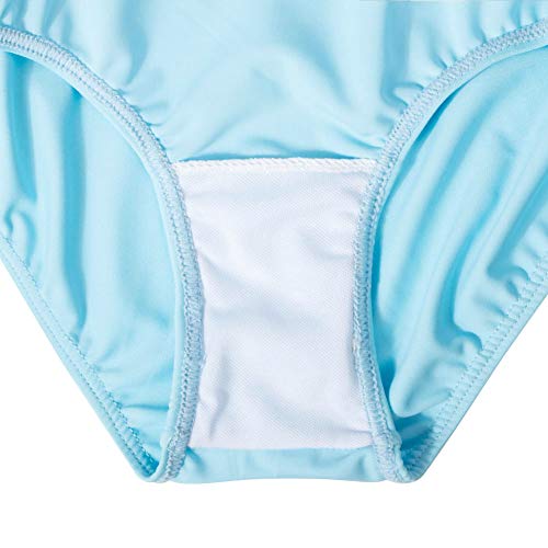 Tfjh E Girls Swim Dress Short Sleeve Swimsuit Bikini Skirt Upf 50+ Girl Blue 14A #TOP4