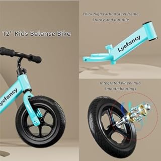 Lyefancy 12" Balance Bike for 2, 3, 4, 5 Year Old Boys Girls, Balance Bike Training Bicycle for Kids, No Pedal Adjustable Seat Walking Bike - Toddler First Bike Ride On Toys (Blue)