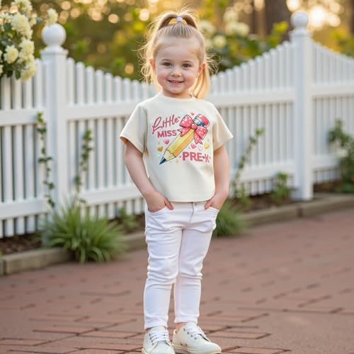 Toddler Girls Back to School T-Shirt Kindergarten Pre K First Grade Short Sleeve Shirt First Day of School Clothes2