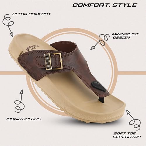 Image of Men's Slippers | Stylish & Comfortable Flip-Flop Slippers for Men | EVA Sole Material | Slip Resistant | Durable & Lightweight Men Chappal for Daily Use (GF-Eva-112)