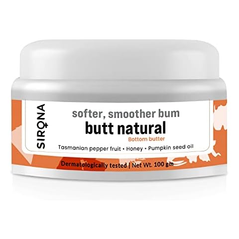 Sirona Natural Back and Bum Cream for Women - 100 gm | Reduces Dark Spots & Acne, Moisturises & Smoothens the Skin & Evens out the Skin tone | Tasmanian Pepper Fruit, Honey, Aloe Vera & Shea Butter Cover