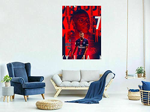 Impression d'art Kylian Mbappé grand format 150x100 cm déco de prestige