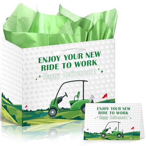 Wxiben Golf Retirement Gift Bag - Happy Retirement Decorations for