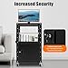 Large AV Cart with Locking Cabinet, Rolling Adjustable Height Utility Cart, Mobile Laptop Workstation Stand with Extra Storage Space, Pullout Tray, Power Strip, 24 * 18 * 41.5in Black