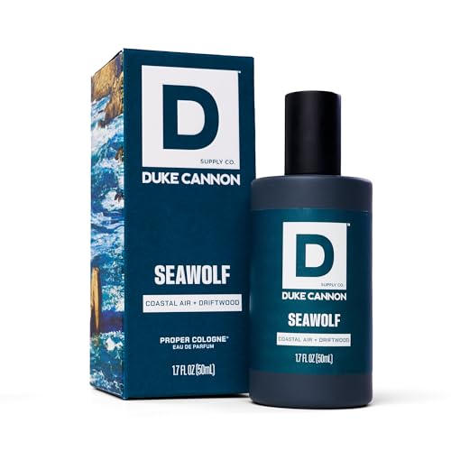 Duke Cannon Proper Cologne Seawolf | Men's Eau de Parfum | Driftwood and Coastal Air | Subtle, Fresh Long-Lasting Scent | 1.7 fl oz