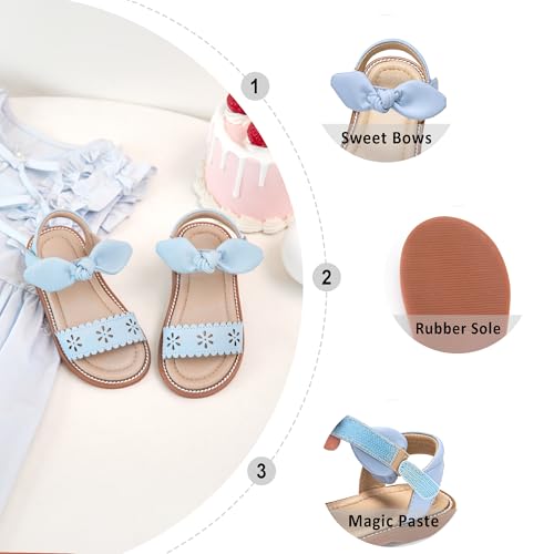 Image of Otter MOMO Girls Open Toe Princess Flat Sandals with Comfort Sole Summer Sandals
